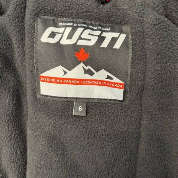 GUSTI Boys Snowsuit Red/Black Winter Coat Jacket + Snowpants Size 6 Waterproof - Picture 5 of 9